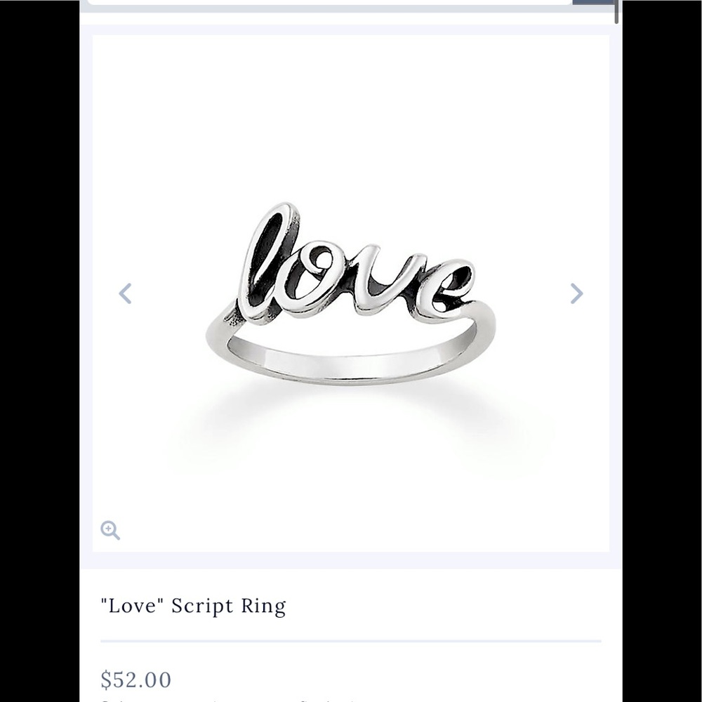 James Avery “Love” script ring